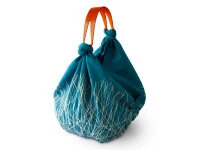 Baumwolltasche Furoshiki Tsuru, Blau, 100 Cm