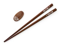 Essstäbchen Set Mit Ablage Sakura, Granadillo 5 Essstäbchen Set Mit Ablage Sakura, Granadillo – Bild 3