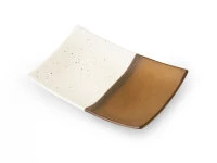 Japanische Servierplatte Sou, Weiß-gold, 2 Größen