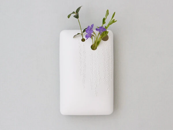 Japanische Vase Act/ Rain Drop, Weiß 7 Japanische Vase Act/ Rain Drop, Weiß – Bild 5