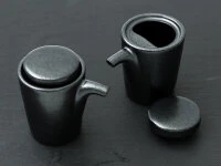 Sojasoßenkännchen, Porzellan Schwarz 9 Sojasoßenkännchen, Porzellan Schwarz – Bild 7