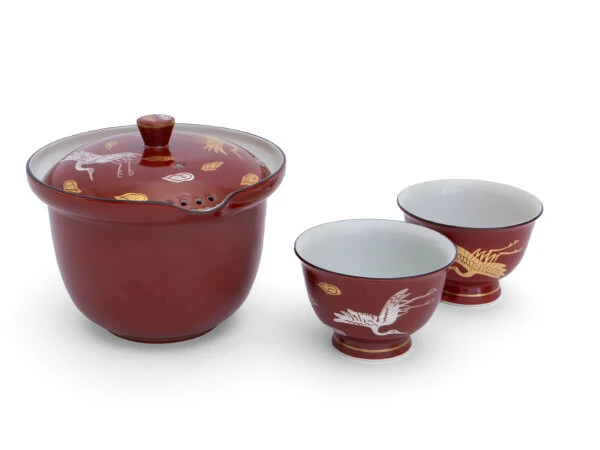 Teeservice Shiboridashi Akaji Kingin Tsuru 12 Teeservice Shiboridashi Akaji Kingin Tsuru – Bild 10